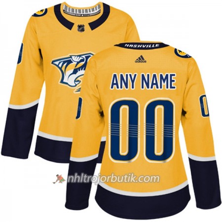 Dame Ishockey Nashville Predators Tröja med eget tryck Adidas 2017-2018 Guld Authentic